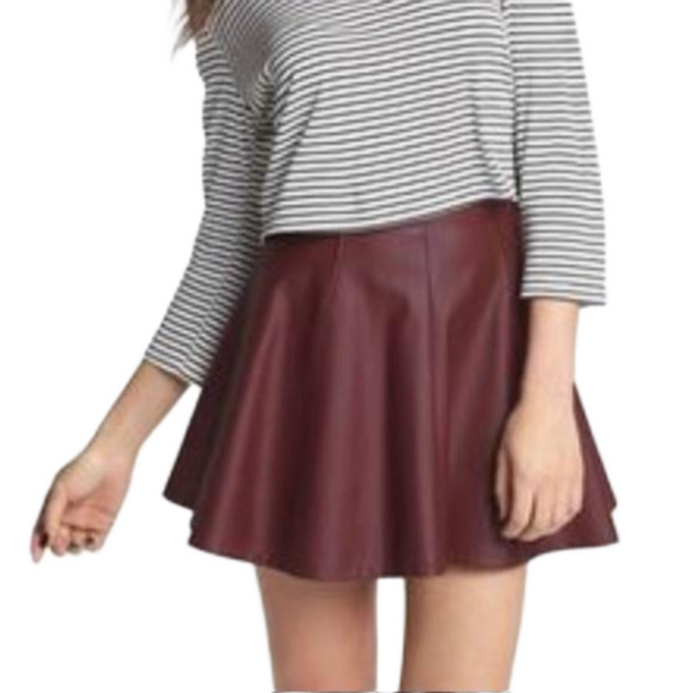 Faux Leather Vegan Skater Skirt Large